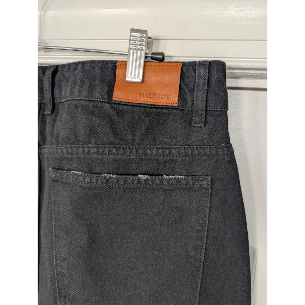 HALFBOY Banana Leg Jeans Women's 31 Black Denim barrel NWTs‎ timeless luxury